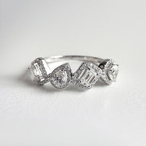 Bague 53 Teide - Bague en or blanc et diamants 58 Facettes GBR1067WG