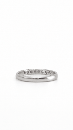 Bague 54 Demi-alliance en or gris 18K et diamants 58 Facettes LP 1075/ANNB