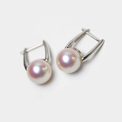 Boucles d'oreilles Underwater - Boucles d'oreilles créoles en or blanc 18K et perles Akoya 58 Facettes GER1320WG