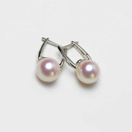 Boucles d'oreilles Underwater - Boucles d'oreilles créoles en or blanc 18K et perles Akoya 58 Facettes GER1320WG