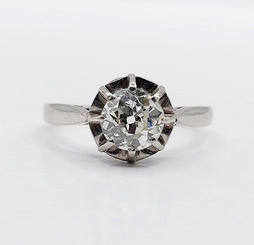 Bague 50 Bague solitaire Art déco en platine et diamant 0,70 ct 58 Facettes A07355