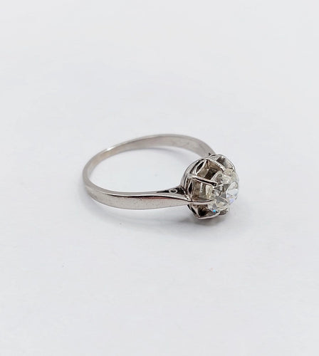 Bague 50 Bague solitaire Art déco en platine et diamant 0,70 ct 58 Facettes A07355