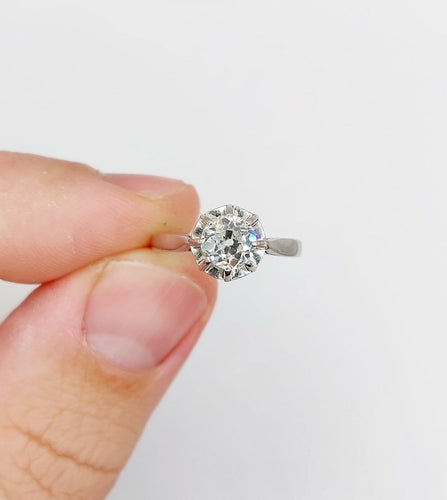 Bague 50 Bague solitaire Art déco en platine et diamant 0,70 ct 58 Facettes A07355