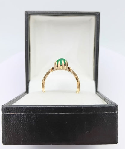 Bague 52 Bague vintage à volutes en or 18K, émeraude et diamants 58 Facettes SADD/53/5