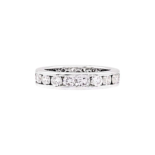 Bague 53 Alliance tour complet en or blanc et diamants 58 Facettes 35627