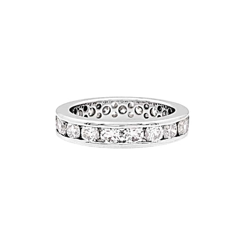 Bague 53 Alliance tour complet en or blanc et diamants 58 Facettes 35627