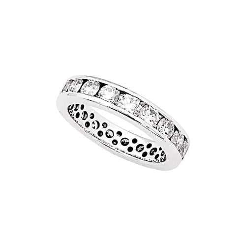 Bague 53 Alliance tour complet en or blanc et diamants 58 Facettes 35627