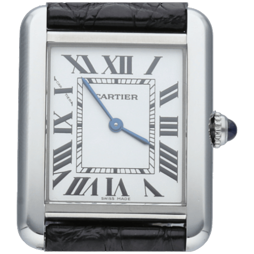 Montre Cartier Tank Solo - Montre quartz en cuir noir 58 Facettes MT45768
