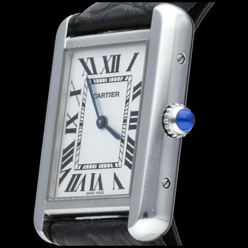 Montre Cartier Tank Solo - Montre quartz en cuir noir 58 Facettes MT45768