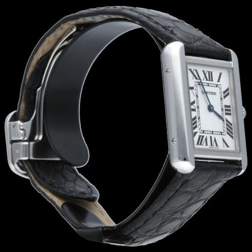 Montre Cartier Tank Solo - Montre quartz en cuir noir 58 Facettes MT45768