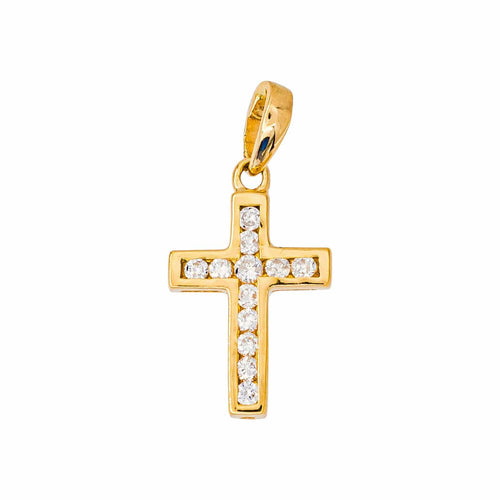 Pendentif Pendentif religieux croix en or jaune et diamants 58 Facettes 5765224CN