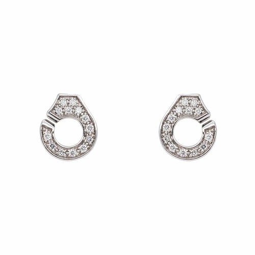 Boucles d'oreilles Dinh Van Menottes - Boucles d'oreilles en or blanc et diamants 58 Facettes 5742065CN