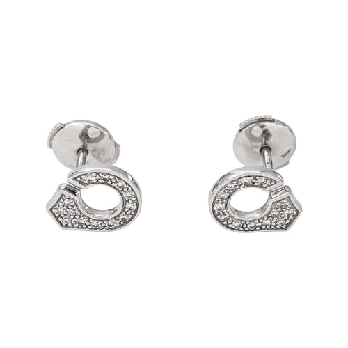 Boucles d'oreilles Dinh Van Menottes - Boucles d'oreilles en or blanc et diamants 58 Facettes 5742065CN