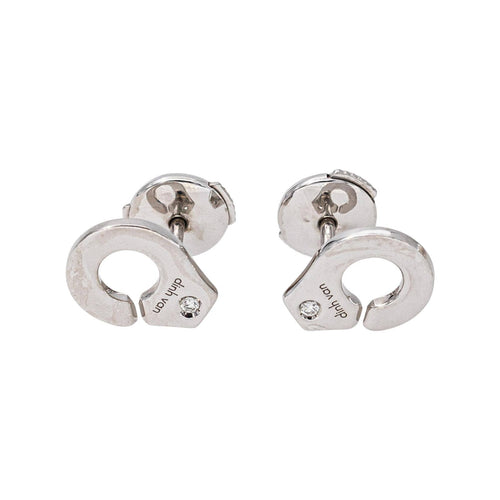 Boucles d'oreilles Dinh Van Menottes - Boucles d'oreilles en or blanc et diamants 58 Facettes 5679167RV