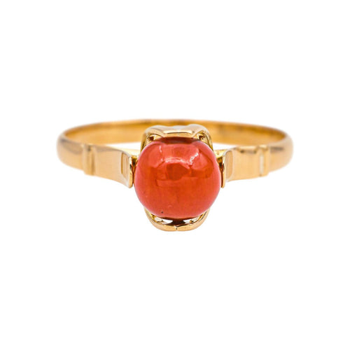 Bague 56 Bague solitaire en or rose et corail 58 Facettes 5458457RV