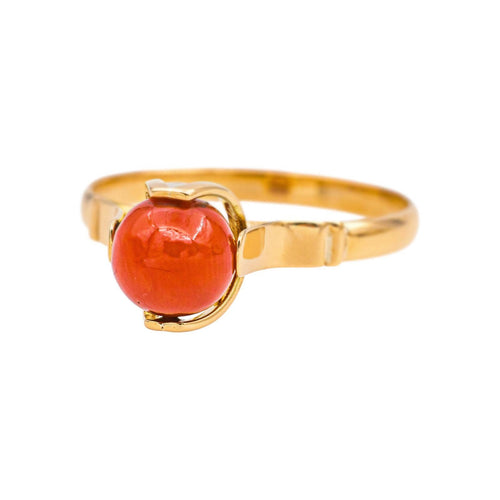 Bague 56 Bague solitaire en or rose et corail 58 Facettes 5458457RV