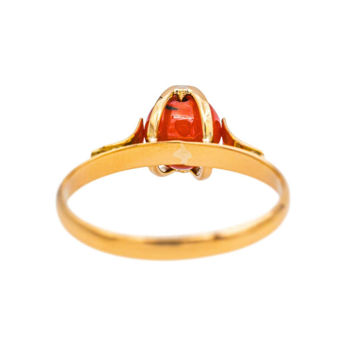 Bague 56 Bague solitaire en or rose et corail 58 Facettes 5458457RV