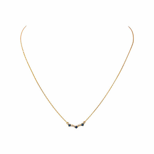 Collier Collier maille forçat en or jaune, saphirs et diamants 58 Facettes 5742001CN
