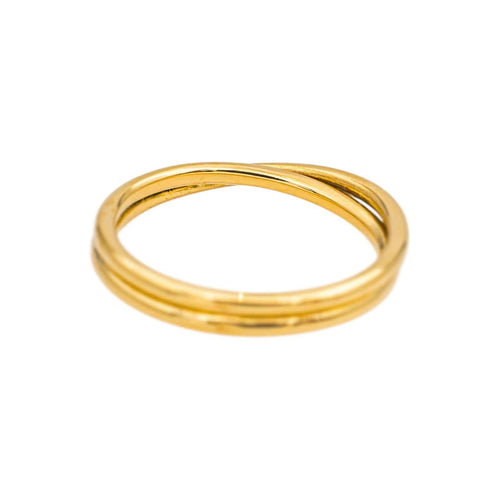 Bague 53 Hermès - Bague double anneau en or jaune 58 Facettes 5625789RV
