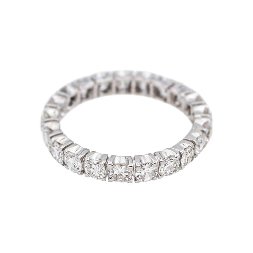 Bague 59 Alliance américaine - Bague en or blanc et diamants 58 Facettes 5290543RV