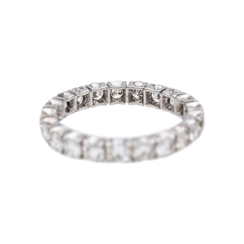 Bague 59 Alliance américaine - Bague en or blanc et diamants 58 Facettes 5290543RV
