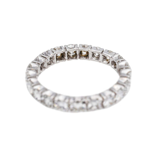 Bague 59 Alliance américaine - Bague en or blanc et diamants 58 Facettes 5290543RV