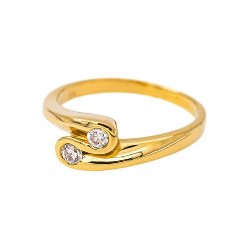 Bague 56 Toi & Moi - Bague en or jaune et diamants 58 Facettes 5659930CN