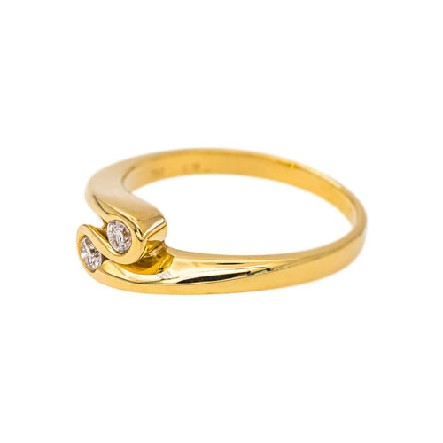 Bague 56 Toi & Moi - Bague en or jaune et diamants 58 Facettes 5659930CN