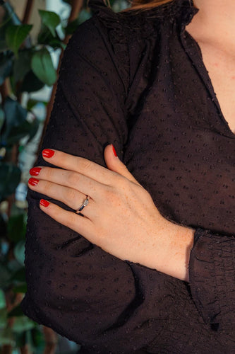 Bague 53 Bague solitaire en or blanc et diamant 58 Facettes 5384058RV
