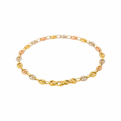 Bracelet Bracelet Grain de café en or jaune, rose et blanc 58 Facettes 5742004CN