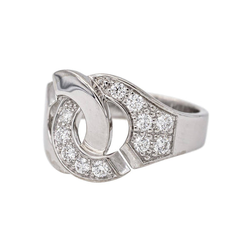 Bague 51 Dinh Van Menottes - Bague en or blanc et diamants 58 Facettes 5742062CN