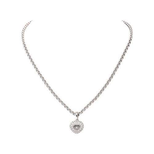 Collier Chopard Happy Diamonds - Collier en or blanc et diamants 58 Facettes 5742133CN