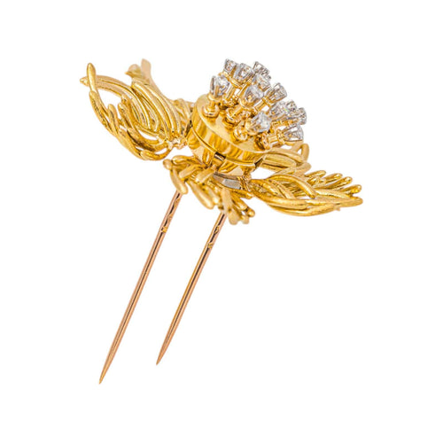 Broche Broche Fleur en or jaune, or blanc et diamants 58 Facettes 5760295CN