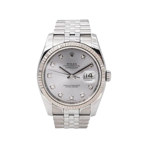 Montre Rolex Datejust - Montre en acier, or blanc et diamants 58 Facettes 5676618RV