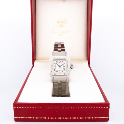 Montre Cartier Santos Carrée - Montre SM en acier cadran romain ivoire 58 Facettes 539