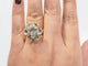 Bague 52 Bague fleur en or jaune et aigues-marines 58 Facettes 33558