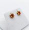Boucles d'oreilles Puces d'oreilles marguerite vintage en or 18k, rubis et diamants 58 Facettes A04679