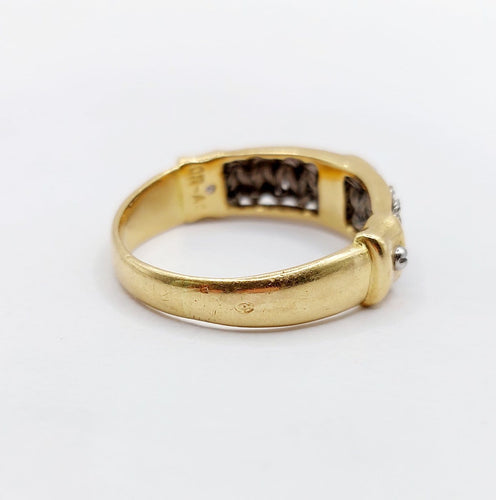 Bague 64 Bague chevalière vintage en or 18k, acier et saphir 58 Facettes A07432