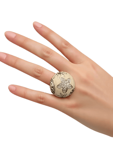 Bague 56 Nouvelle Bague Florence - Parure en or blanc, émail, diamants et saphirs 58 Facettes CV-076