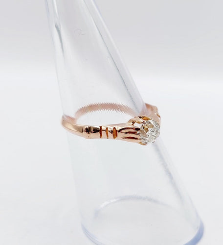 Bague 52 Bague solitaire antique en or rose 18K et diamant 58 Facettes A07437