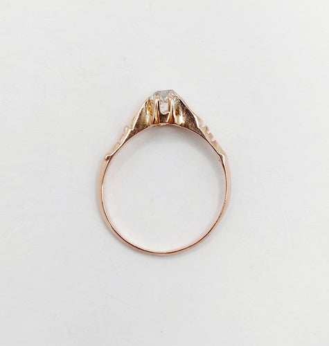 Bague 52 Bague solitaire antique en or rose 18K et diamant 58 Facettes A07437
