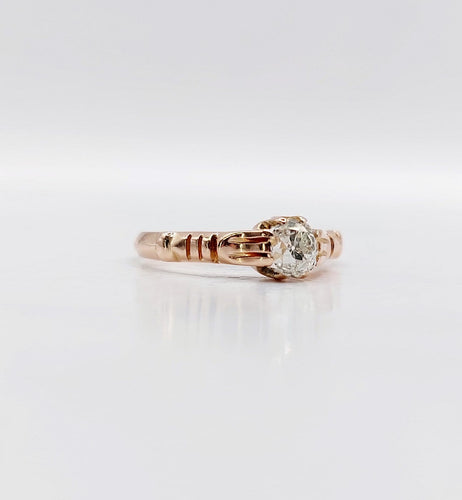 Bague 52 Bague solitaire antique en or rose 18K et diamant 58 Facettes A07437