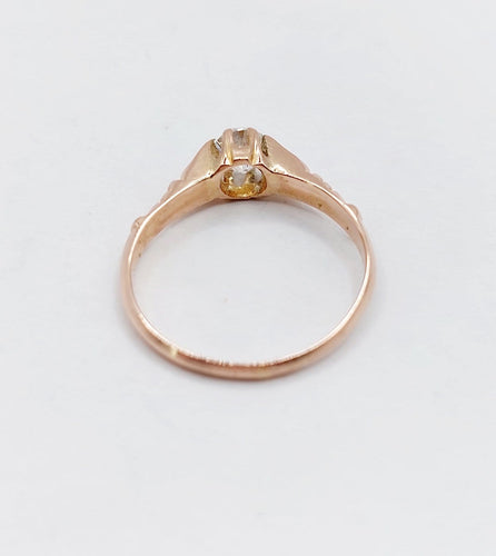 Bague 52 Bague solitaire antique en or rose 18K et diamant 58 Facettes A07437