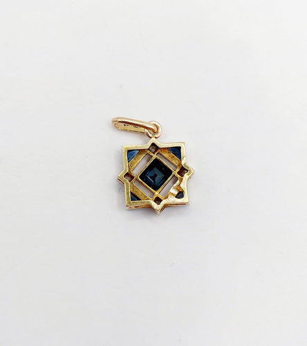 Pendentif Pendentif Art déco en or 18k, saphirs et diamants 58 Facettes A07348