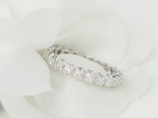 Bague 58 Alliance américaine - Bague en or blanc et diamants 0,58 ct 58 Facettes 33536