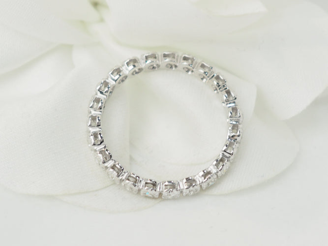 Bague 58 Alliance américaine - Bague en or blanc et diamants 0,58 ct 58 Facettes 33536