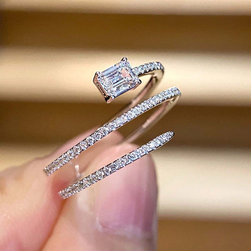 Bague 53 AITCHES Teide - Bague en or blanc et diamants 58 Facettes GBR1062WG