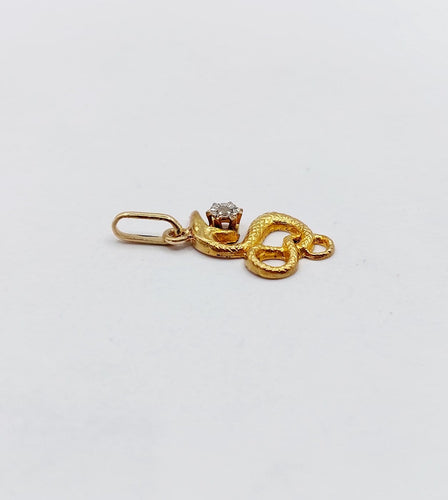 Pendentif Pendentif serpent ancien en or 18k et diamant taille rose 58 Facettes A07385