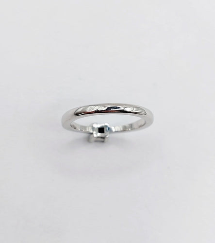 Bague 49 Bague solitaire vintage en or blanc 18k et diamant princesse 58 Facettes A07424