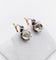 Boucles d'oreilles Dormeuses antiques en or rose 18k, argent et verres blancs 58 Facettes A07335